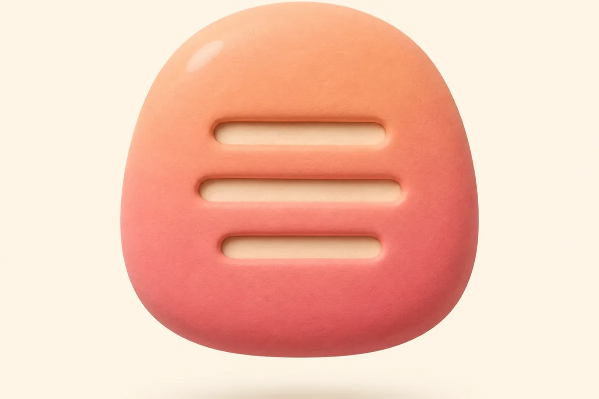A single smooth clay pebble with three short lines pressed into its face