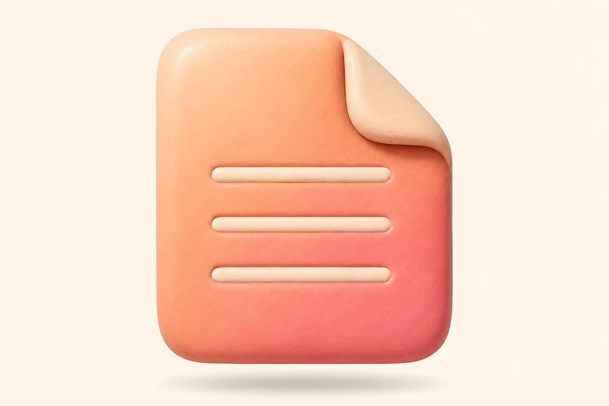A single folded clay note with three short incised lines on its face